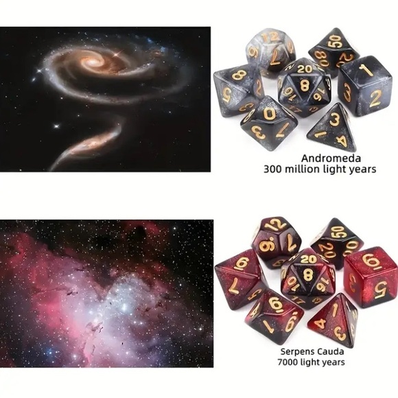 Galaxy Style Game Dice in 8 Color Sets - Picture 5 of 8